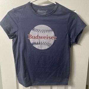 Budweiser Women’s Baseball Baby Tee-XS